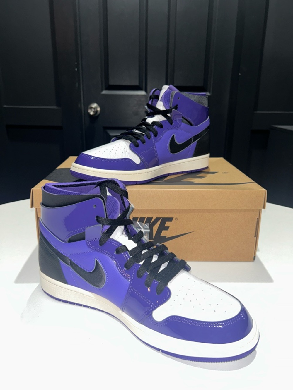 Jordan 1 High Zoom Air CMFT “Purple Patent” Men’s Size 10.5 - Picture 2 of 12